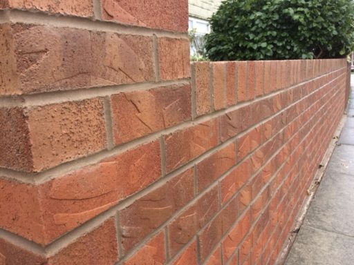 Brick soldier course to boundary wall in Gateacre, Liverpool
