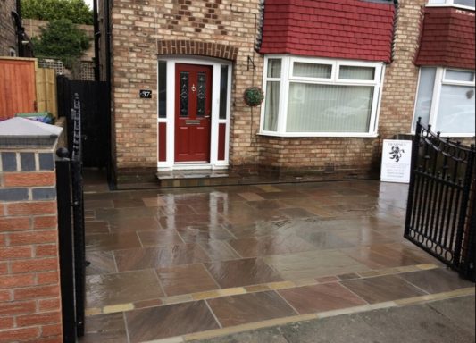 Indian Sandstone Driveway in North Liverpool