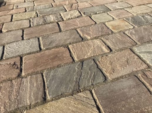 Sandstone sett driveway close up in Liverpool