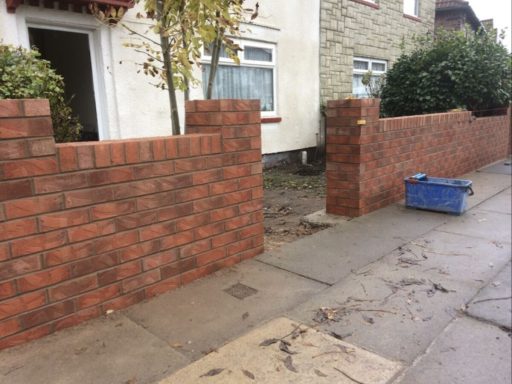 New boundary wall being built in Gateacre, Liverpool