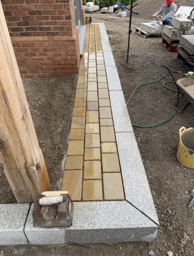 Natural Stone Patio Step Construction